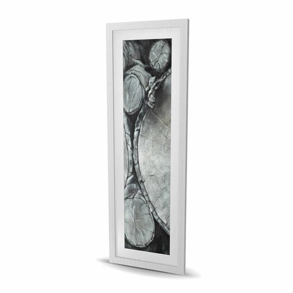 Begin Home Decor C1FM1648A9IAYA Stacked Wood Logs - Gray Framed Matted Print Wall Art for Home Decor - 16 x 48 in.