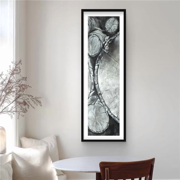 Begin Home Decor C1FM1648BJ866Q 16 x 48 in. Stacked Wood Logs - Monochrome Framed Print for Home Decor