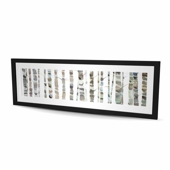 Begin Home Decor C1FM1648C2WVVH 16 x 48 in. Watercolor Birch Tree Forest - Minimalist Framed Print Decor