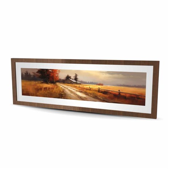 Begin Home Decor C1FM1648C4E57C 16 x 48 in. Rain Approaching - Landscapes Office Framed Matted Print
