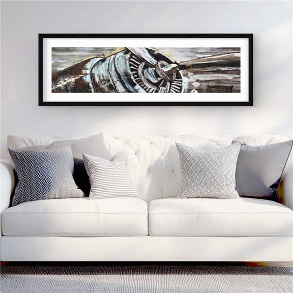 Begin Home Decor C1FM1648CB8VGC 16 x 48 in. Airplane Propeller Print - Livingroom Transportation Decor