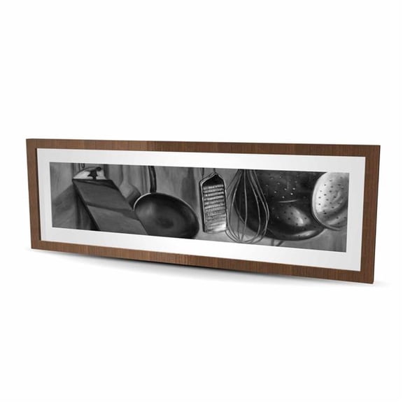 Begin Home Decor C1FM1648DBMH4V 16 x 48 in. Hyperrealist Kitchen Print - Chef Tools Framed Art Decor