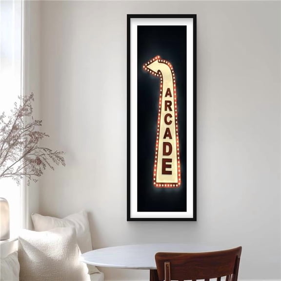 Begin Home Decor C1FM1648IWQUI9 16 x 48 in. Arcade - Framed Matted Print for Man Cave Home Decor