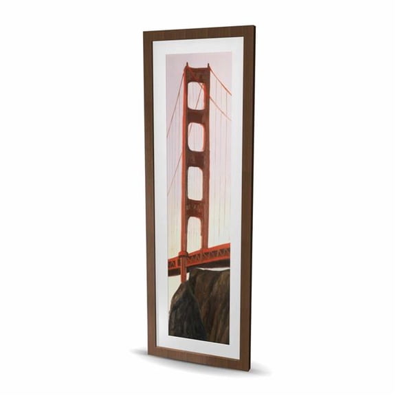 Begin Home Decor C1FM1648NFXYZB 16 x 48 in. Sunset on the Golden Gate Bridge Wall Art - Framed Matted Print Decor
