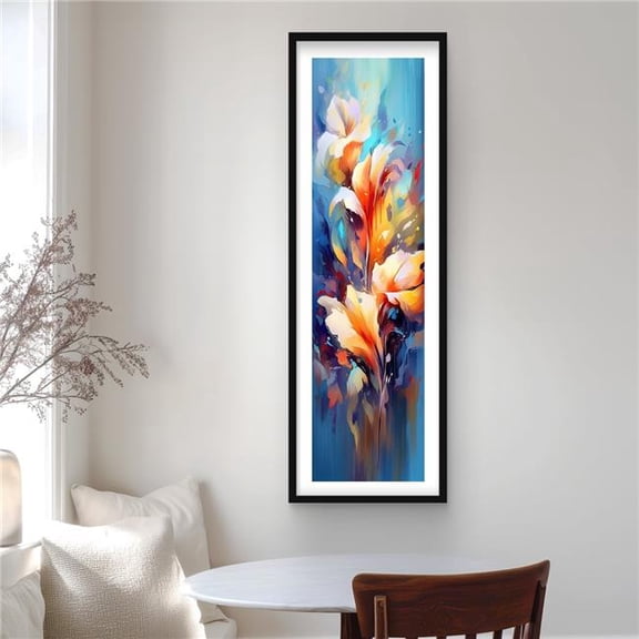 Begin Home Decor C1FM1648S6H7I0 16 x 48 in. Flowery Explosion - Minimalist Framed Print for Home Decor