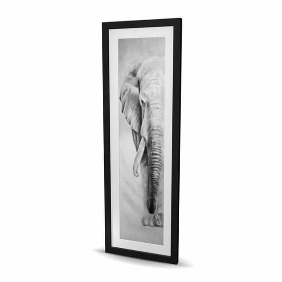 Begin Home Decor C1FM1648UHD8GP 16 x 48 in. Great Elephant Wildlife Print - Framed Matted Home Decor