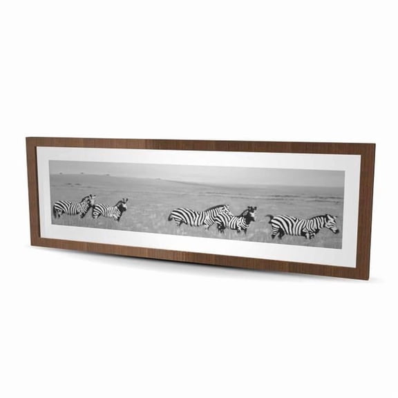 Begin Home Decor C1FM1648Y05NPF 16 x 48 in. Zebras in the Savannah - Gray Livingroom Framed Print Decor