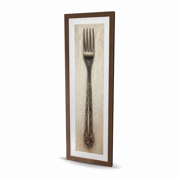 Begin Home Decor C1FM1648ZINW4N 16 x 48 in. Vintage Fork Still Life Print - Framed Matted Home Decor