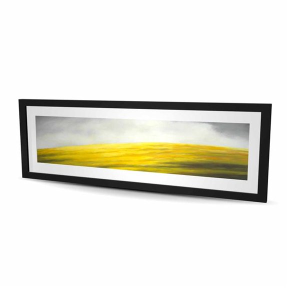 Begin Home Decor C1FM1648ZLOKH9 16 x 48 in. Yellow Hill - Gray Contemporary Framed Matted Print Decor