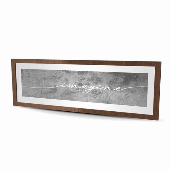 Begin Home Decor C1FM1648ZXWTWC 16 x 48 in. Imagine - White Minerals Framed Matted Print - Home Decor