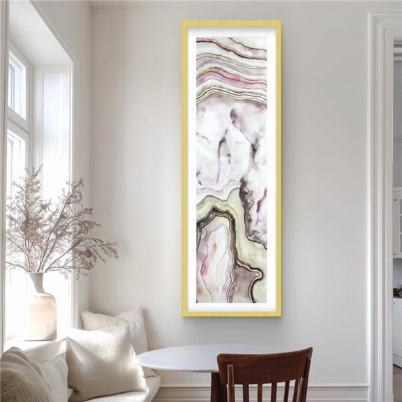 Begin Home Decor C1FM20603BDOTQ 20 x 60 in. Agate Abstract Pattern Framed Matted Print - Home Decor