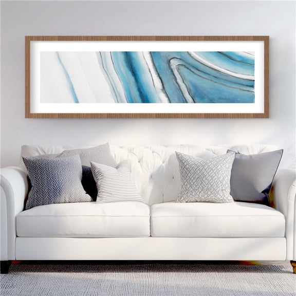 Begin Home Decor C1FM206086P5OV 20 x 60 in. Round Geode - Contemporary Minerals Framed Matted Print
