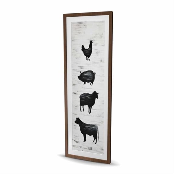Begin Home Decor C1FM20609VK11Q 20 x 60 in. Farm Animals - Kitchen Animals Framed Matted Print for Decor