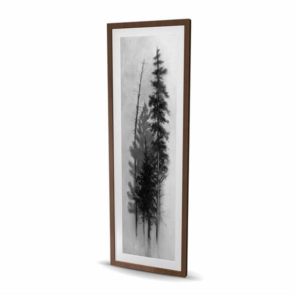 Begin Home Decor C1FM2060BAKTK8 20 x 60 in. Silhouette of Trees - Contemporary Framed Matted Print Decor