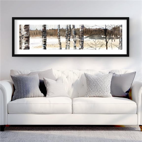 Begin Home Decor C1FM2060BR671H 20 x 60 in. Winter Swamp - Brown Landscapes Framed Print Wall Art - Home Decor