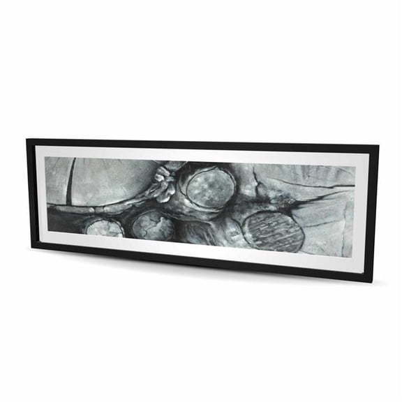 Begin Home Decor C1FM2060CUV4LA 20 x 60 in. Textured Wooden Logs - Black Rustic Framed Matted Print