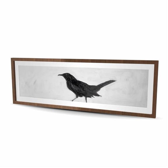 Begin Home Decor C1FM2060DEXSON 20 x 60 in. Lonely Crow - Framed Matted Print for Living Room Decor