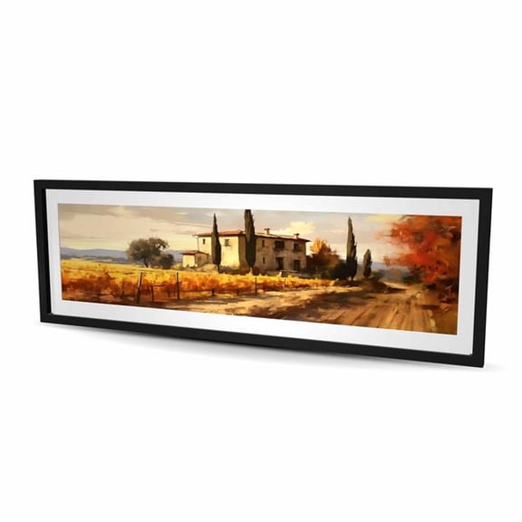 Begin Home Decor C1FM2060DYEUQP 20 x 60 in. Silent House - Yellow Farmhouse Framed Matted Print Decor