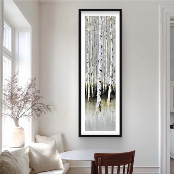 Begin Home Decor C1FM2060FWNFDV 20 x 60 in. Winter Forest Landscape - Trees Brown Framed Matted Print