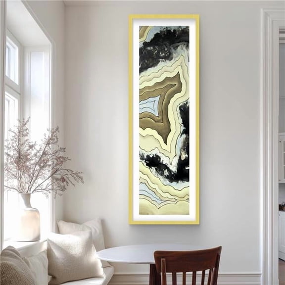 Begin Home Decor C1FM2060GQ531B 20 x 60 in. Lace Agate - Black Framed Matted Print for Home Decor