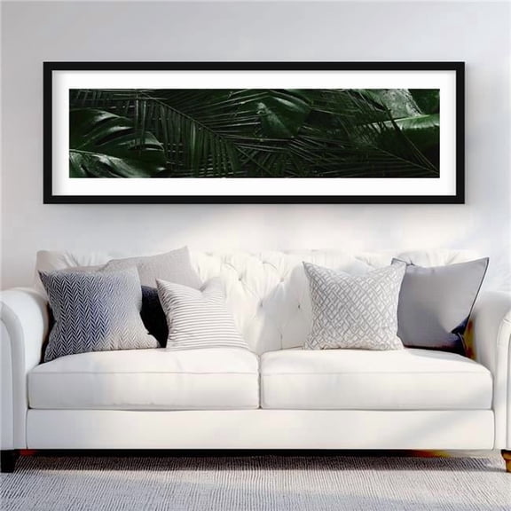 Begin Home Decor C1FM2060H6OOLX 20 x 60 in. Tropical Jungle - Floral Botanical Leaves Framed Print Decor