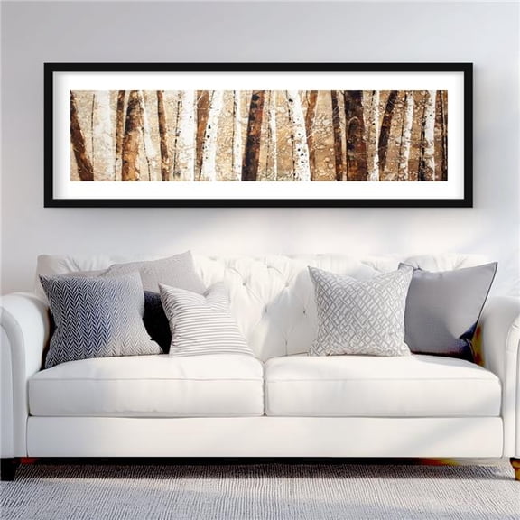 Begin Home Decor C1FM2060KN1436 20 x 60 in. Tree Trunks - Framed Matted Print for Living Room Decor