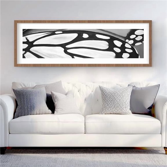 Begin Home Decor C1FM2060LYI2Z5 20 x 60 in. Butterfly Wings Closeup - Framed Matted Print for Home Decor