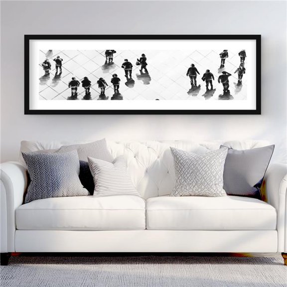Begin Home Decor C1FM2060NINI3B 20 x 60 in. Black Street Scenery Framed Print - Overhead View Art