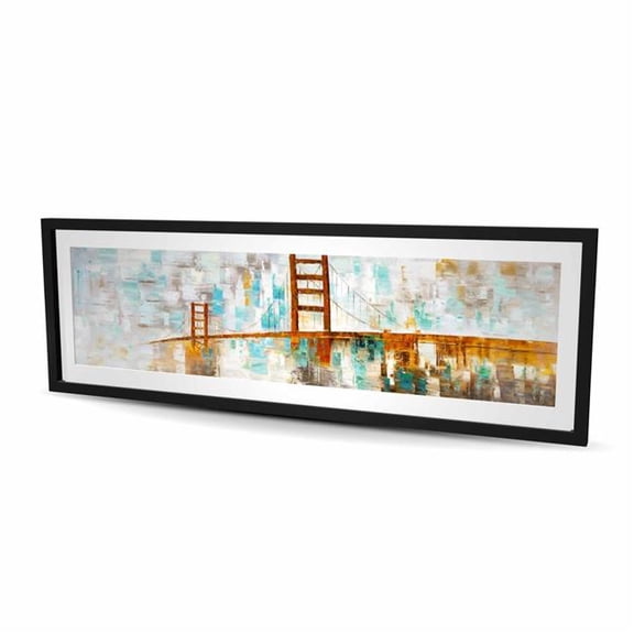 Begin Home Decor C1FM2060Q4DHBS 20 x 60 in. Golden Gate with Turquoise Paint Spots - Office Bridge Print