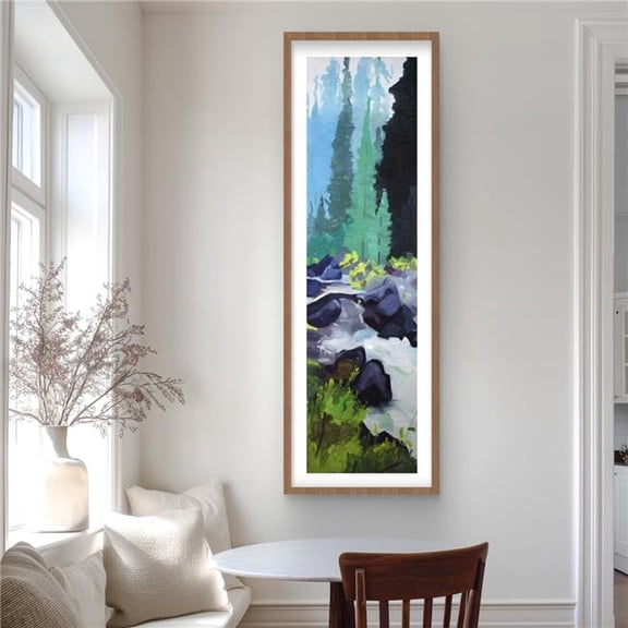 Begin Home Decor C1FM2060RRLQLD 20 x 60 in. Beautiful Waterfall - Blue Landscapes Framed Print for Home