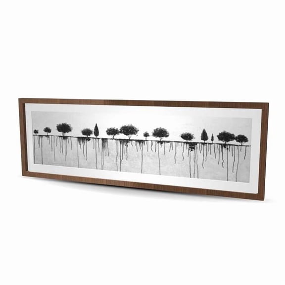 Begin Home Decor C1FM2060TL6ULL 20 x 60 in. Ink Bleeding Trees - Gray Landscapes Framed Matted Print