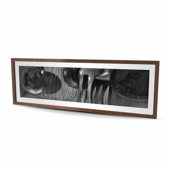 Begin Home Decor C1FM2060VJZAJE 20 x 60 in. Kitchen Monochrome Framed Matted Print - Stylish Home Decor
