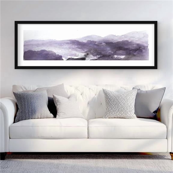 Begin Home Decor C1FM2060YS7RUX 20 x 60 in. Purple Cloud - Contemporary Office Framed Matted Print Decor