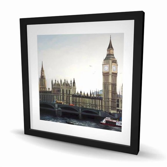 Begin Home Decor C1FM24243STUGD 24 x 24 in. Big Ben Clock Elizabeth Tower Print - Home Decor Framed Art