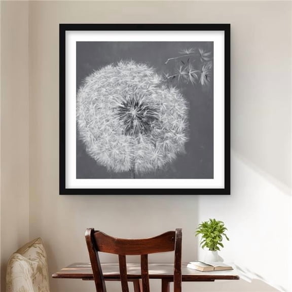 Begin Home Decor C1FM24243TF4KN 24 x 24 in. Blowing Dandelion - Monochrome Framed Print - Home Decor