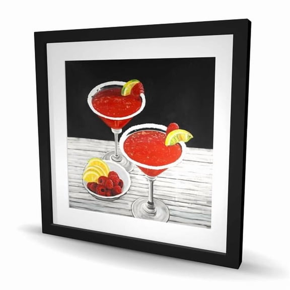Begin Home Decor C1FM24244SEZ4X 24 x 24 in. Two Cosmopolitan - Framed Matted Still Life Print for Decor
