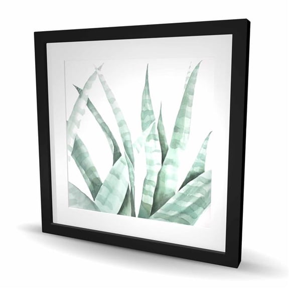 Begin Home Decor C1FM24248RUZDV 24 x 24 in. Watercolor Striped Desert Plant - Neo Mint Framed Print