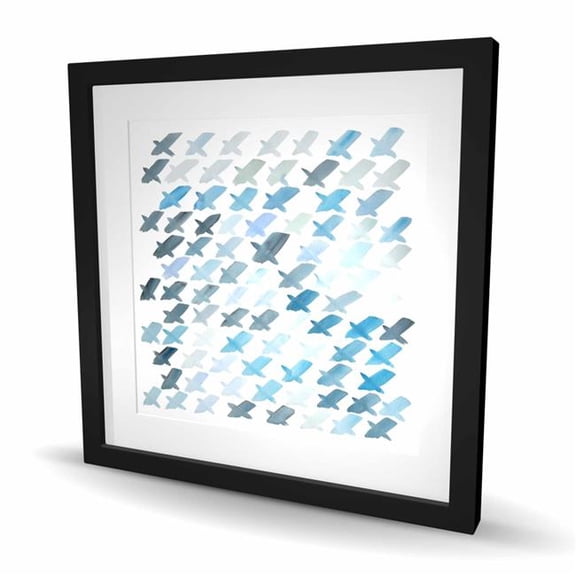 Begin Home Decor C1FM242498UE2A 24 x 24 in. x Pattern Framed Matted Print Wall Art - Home Decor by Art Firm