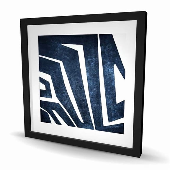 Begin Home Decor C1FM2424A9XBPE 24 x 24 in. Blue Labyrinth - Abstract Bedroom Framed Matted Print Decor