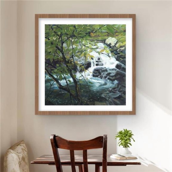 Begin Home Decor C1FM2424BO4H46 24 x 24 in. Peaceful Fall - Trees Contemporary Framed Matted Print Decor