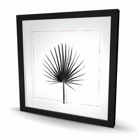Begin Home Decor C1FM2424F1TOGH 24 x 24 in. Cabbage Palm Leaf with Rose Lines - Botanical Pink Print