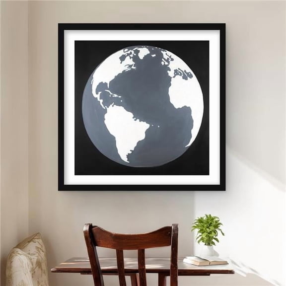 Begin Home Decor C1FM2424F5IR91 24 x 24 in. Earth Satellite View - Black Earth & Galaxy Framed Print