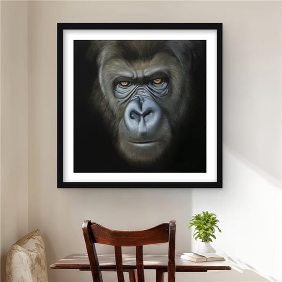 Begin Home Decor C1FM2424GES837 24 x 24 in. Gorilla Face - Hyperrealist Animal Print - Home Decor Art