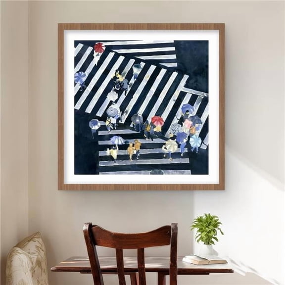 Begin Home Decor C1FM2424HVB9T2 24 x 24 in. Main Street Industrial Man Framed Matted Print - Home Decor