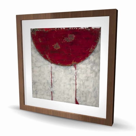 Begin Home Decor C1FM2424J9Q9JJ 24 x 24 in. Red Half Circle - Abstract Bedroom Print Wall Art - Home Decor Framed