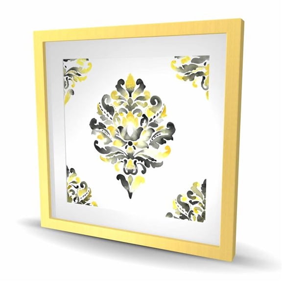 Begin Home Decor C1FM2424KRPI6Q 24 x 24 in. Baroque Ornament - Framed Matted Print for Home Decor
