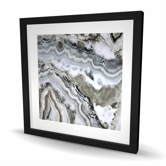 Begin Home Decor C1FM2424NFTZSX 24 x 24 in. Abstract Geode - Brown Framed Matted Print for Home Decor