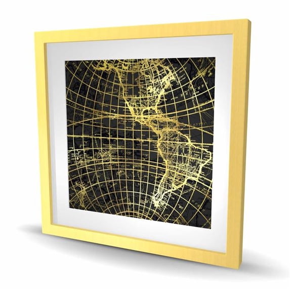 Begin Home Decor C1FM2424NX3VWC 24 x 24 in. Black & Marine World Map ...