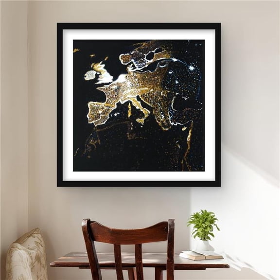 Begin Home Decor C1FM2424O9Y2SN 24 x 24 in. European Continent Satellite View Print - Framed Matte Decor