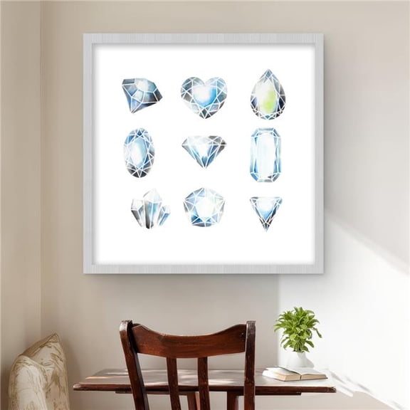 Begin Home Decor C1FM2424S7IF66 24 x 24 in. Crystals - Minimalist Minerals Framed Matted Print for Decor